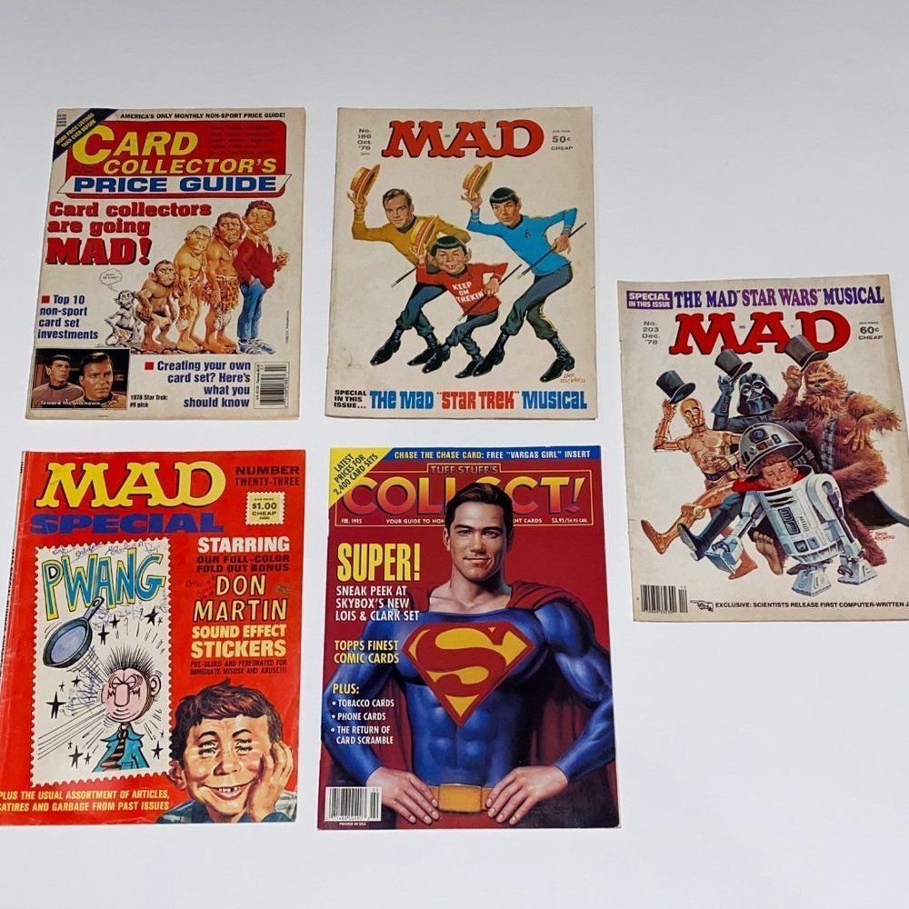 5 rare collectors assroted magazines mad magazine
